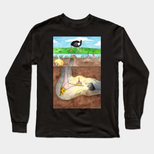 Ostrich and Mole Happy Birthday Long Sleeve T-Shirt